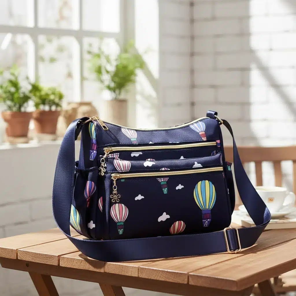 Ladies Crossbody Bag Oxford Fabric Soft Lightweight Stylish