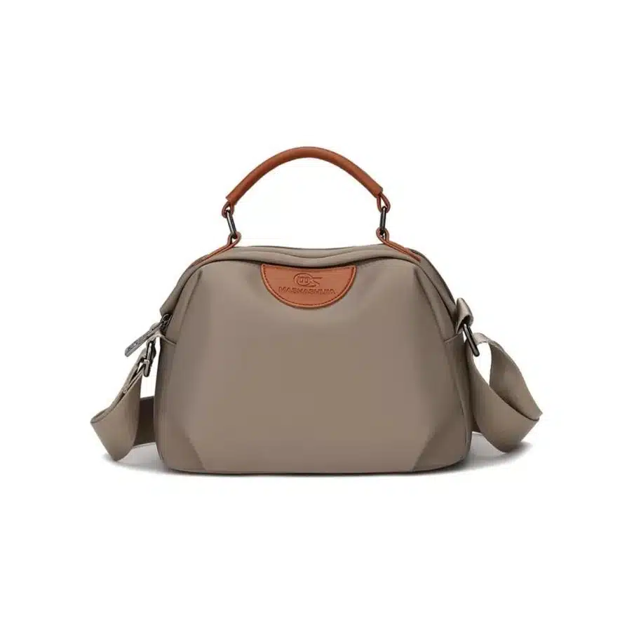 New Portable Nylon Cowhide Shoulder Bag Waterproof Fashion Style