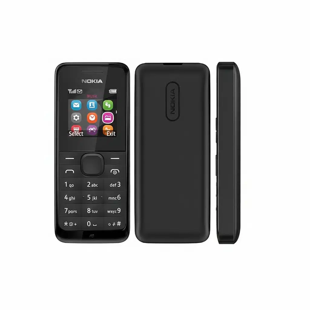 Nokia 105 Single SIM Refurbished Original Button Phone with Flashlight