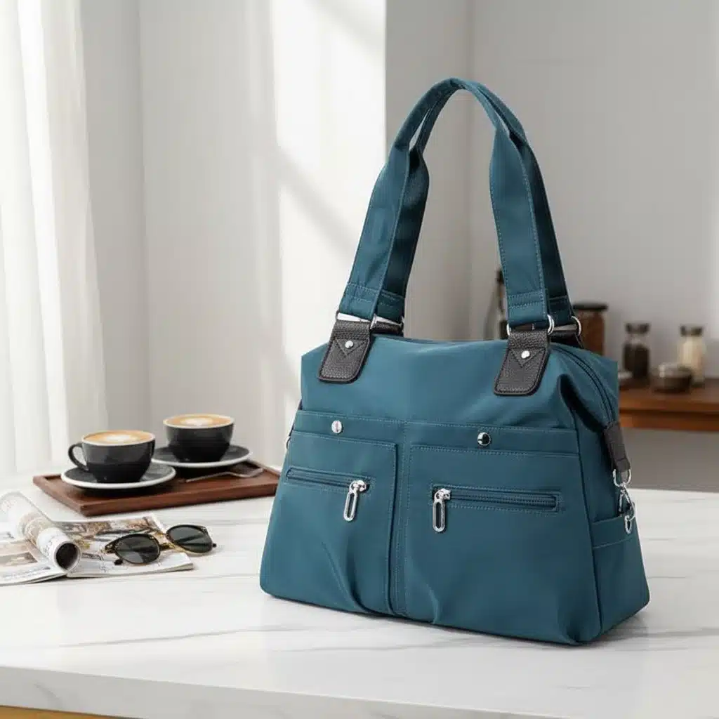 Women's Handbag Solid Blue Fashion Nylon Casual Shoulder Tote