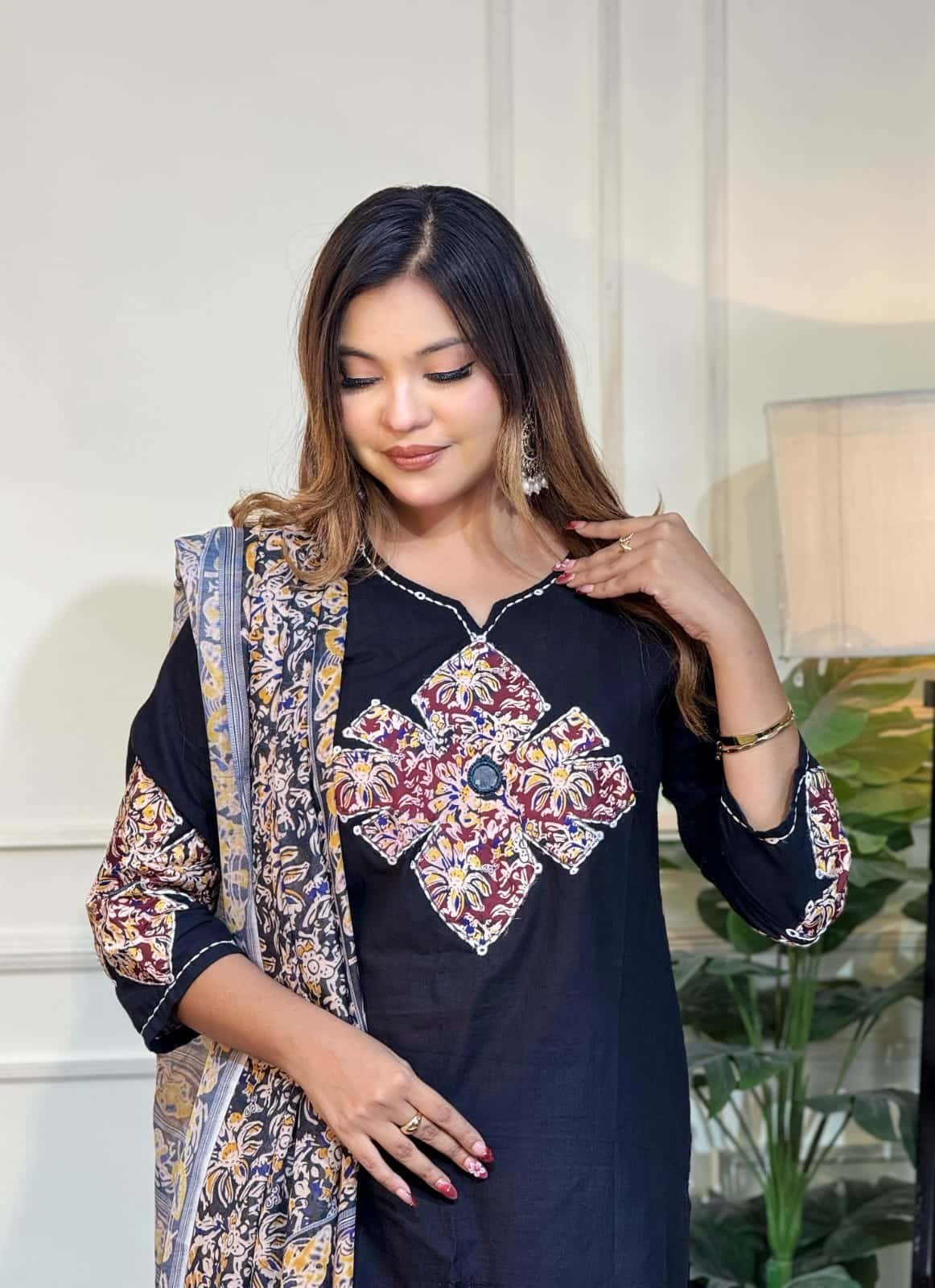 Digital Print Three Piece Premium Cotton Dress