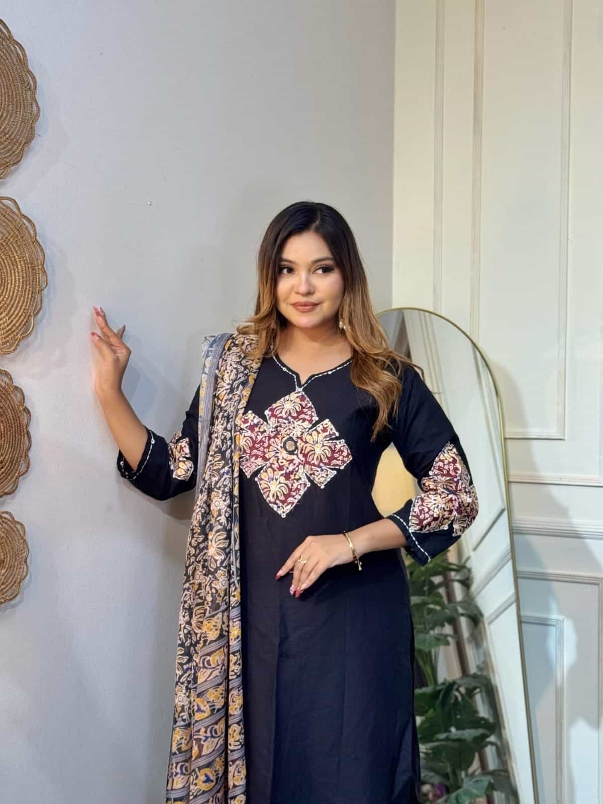 Digital Print Three Piece Premium Cotton Dress