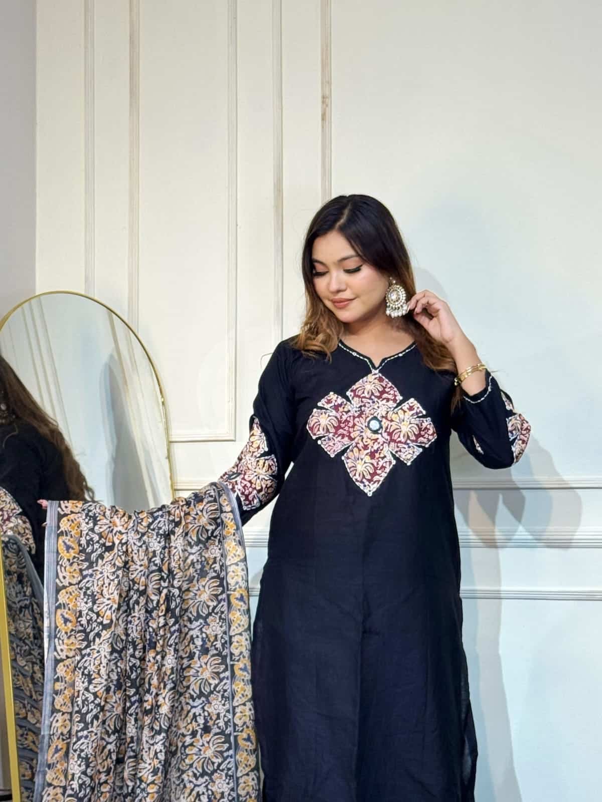 Digital Print Three Piece Premium Cotton Dress