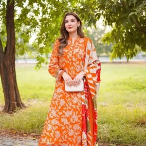 Premium Digital Print Three Piece Set – Elegant Wear