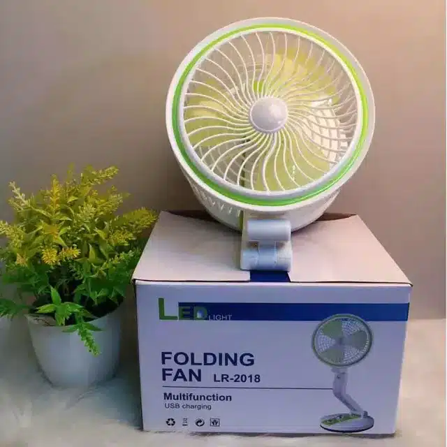 Smart LR Folding Rechargeable Fan with LED Light