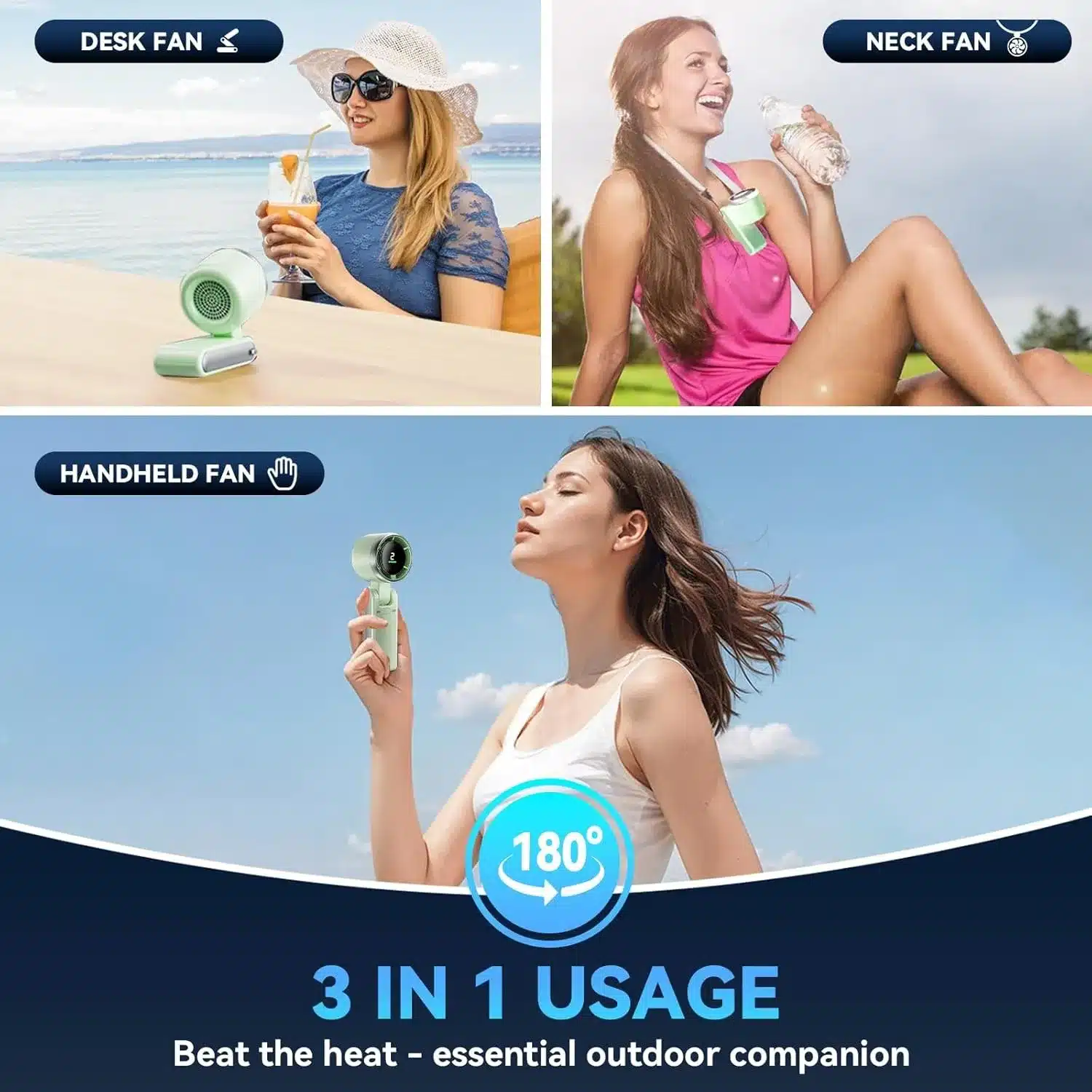 Powerful Mini Turbo Fan 1800mAh Rechargeable
